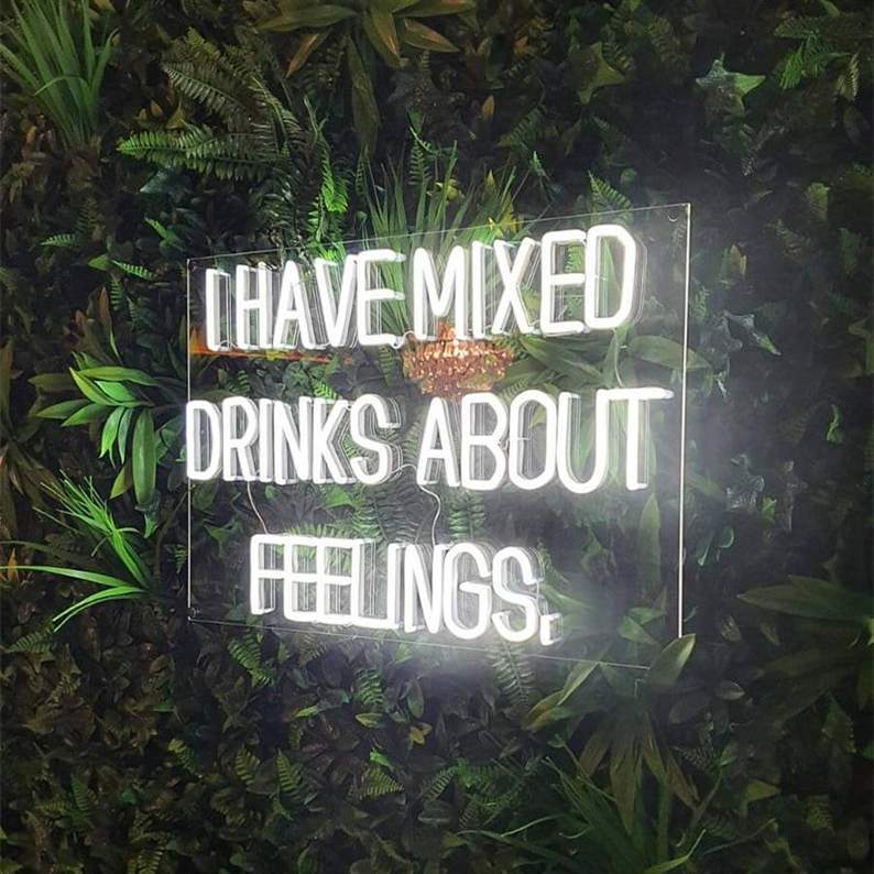 HDJSign - I Have Mixed Drinks About Feelings Bar Neon Sign HDJ Sign