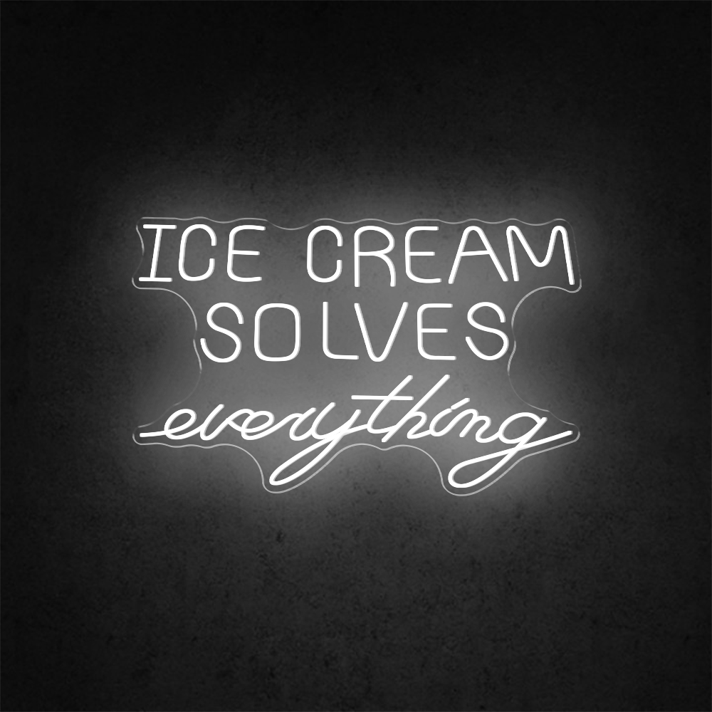 HDJSign - Ice Cream Solves Everything Business Neon Sign HDJ Sign