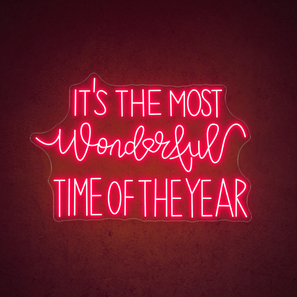 HDJSign - It's the Most Wonderful Time of the Year Quote Neon Sign HDJ Sign