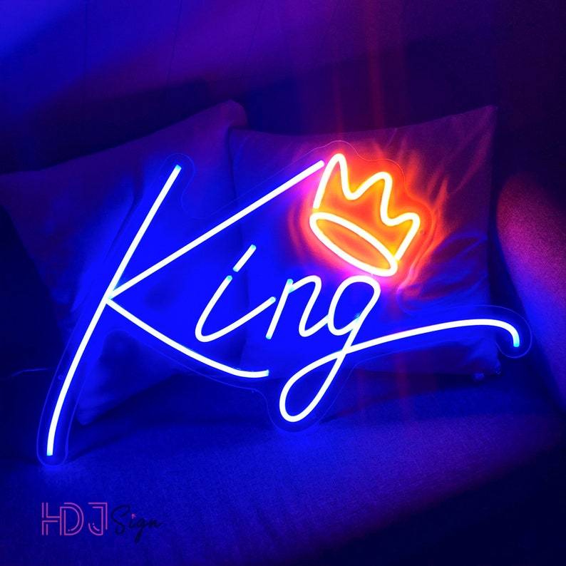 HDJSign - King with Crown Bar Neon Sign HDJ Sign