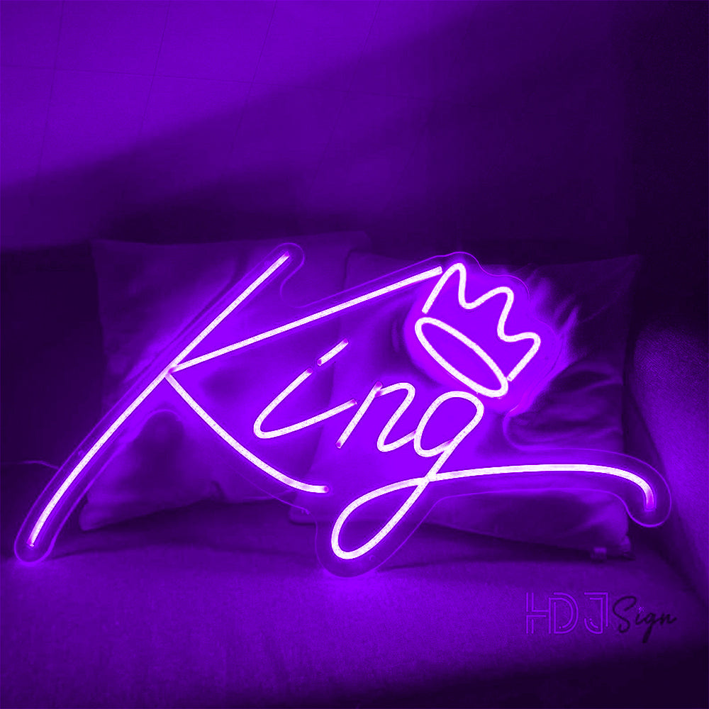 HDJSign - King with Crown Bar Neon Sign HDJ Sign