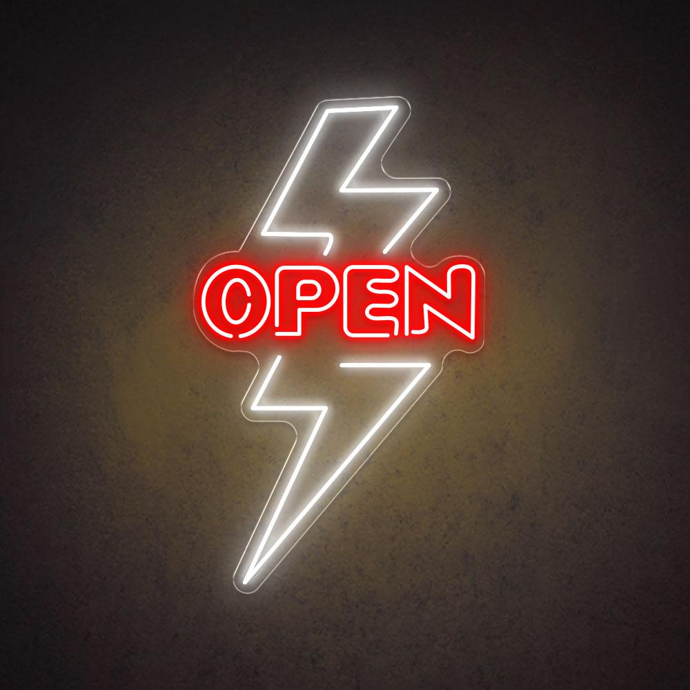 Left Right Neon Sign Lightning Open | Bar Neon Sign | HDJSign