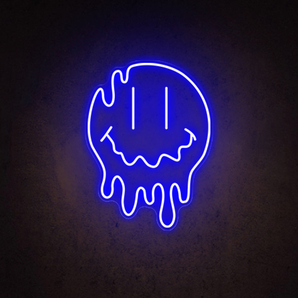 HDJSign - Melting Smiley Face Emoji Neon Sign HDJ Sign