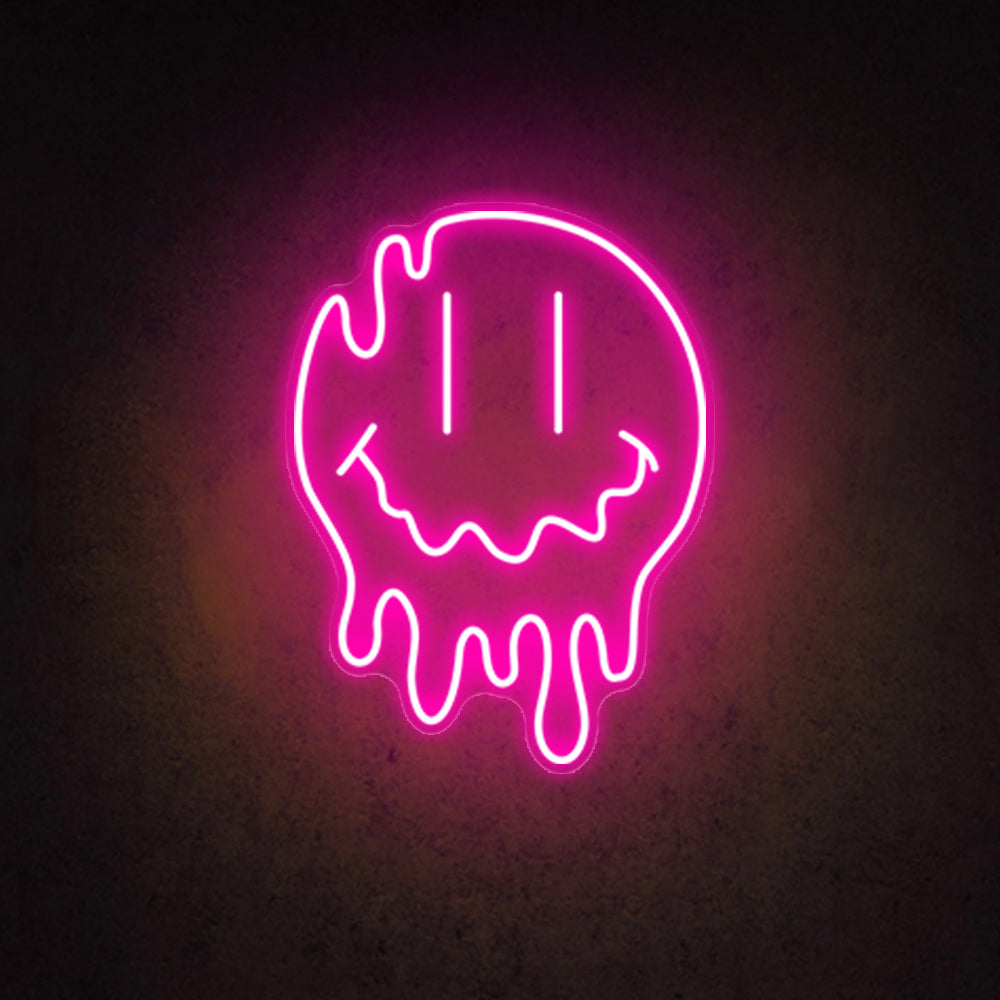 HDJSign - Melting Smiley Face Emoji Neon Sign HDJ Sign