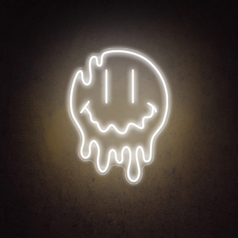 HDJSign - Melting Smiley Face Emoji Neon Sign HDJ Sign