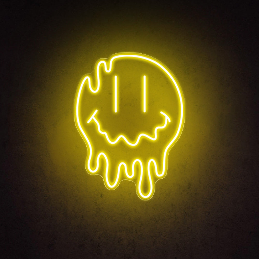 HDJSign - Melting Smiley Face Emoji Neon Sign HDJ Sign