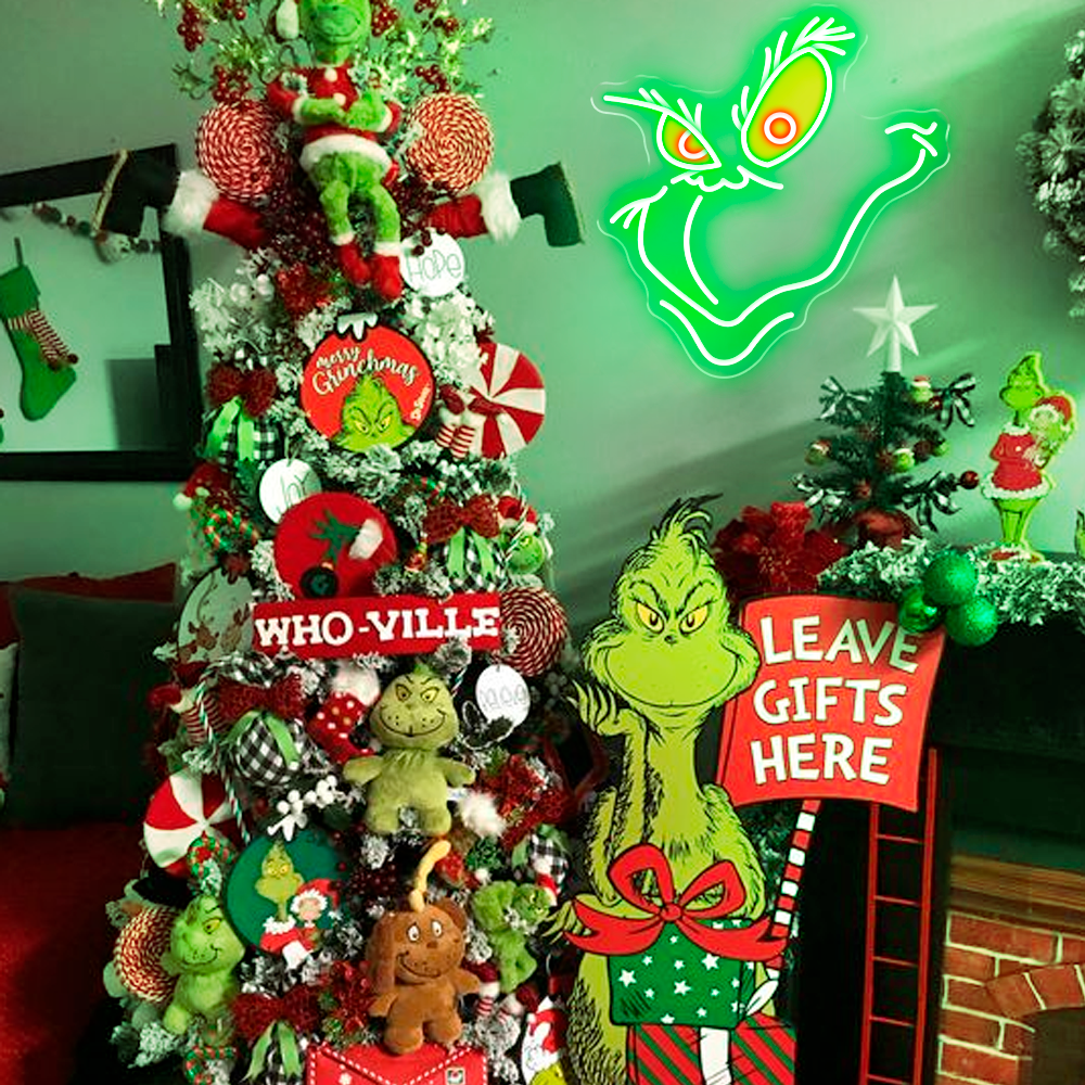 HDJSign - Merry Christmas Grinch Holiday Neon Sign HDJ Sign