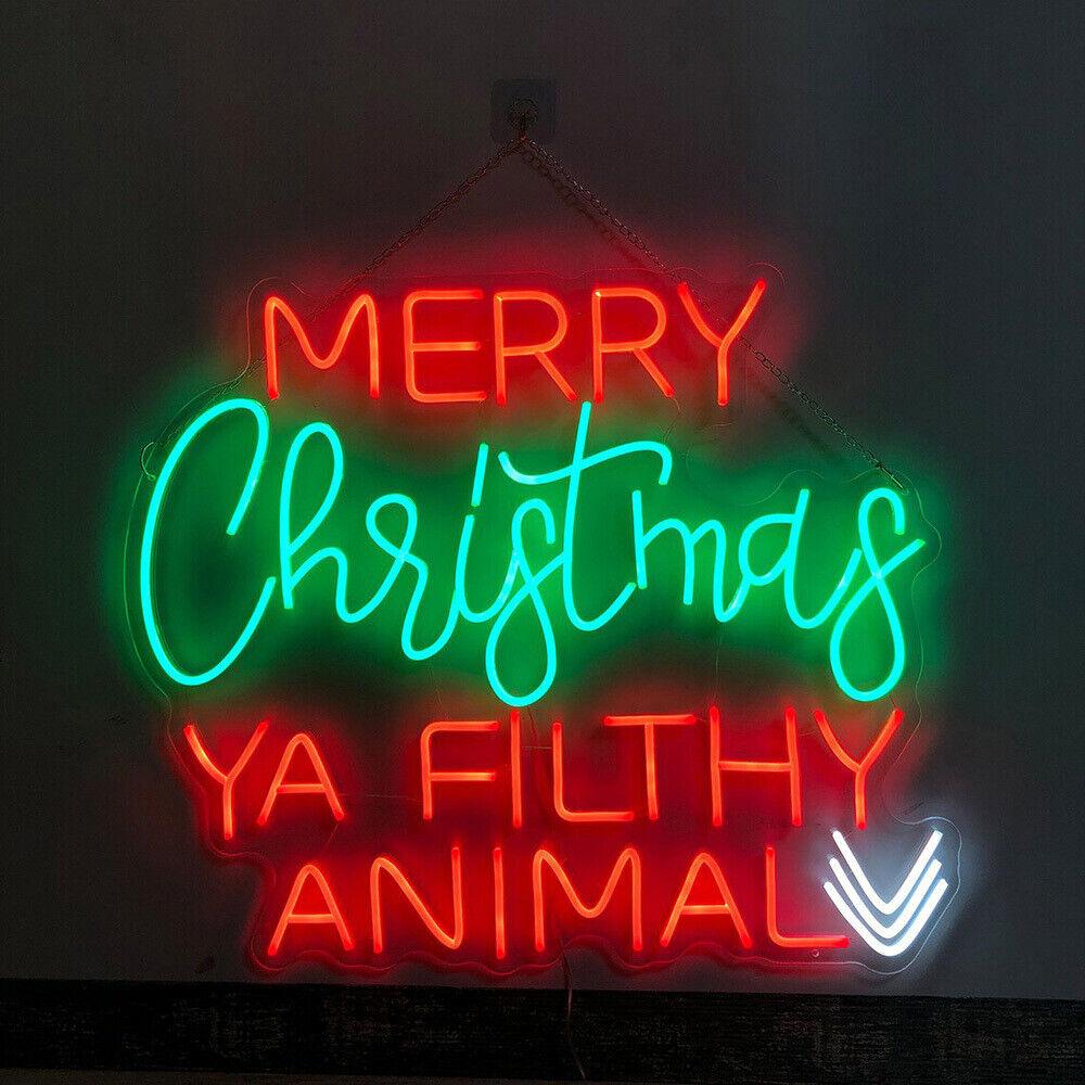 HDJSign - Merry Christmas Ya Filthy Animal Holiday Neon Sign HDJ Sign