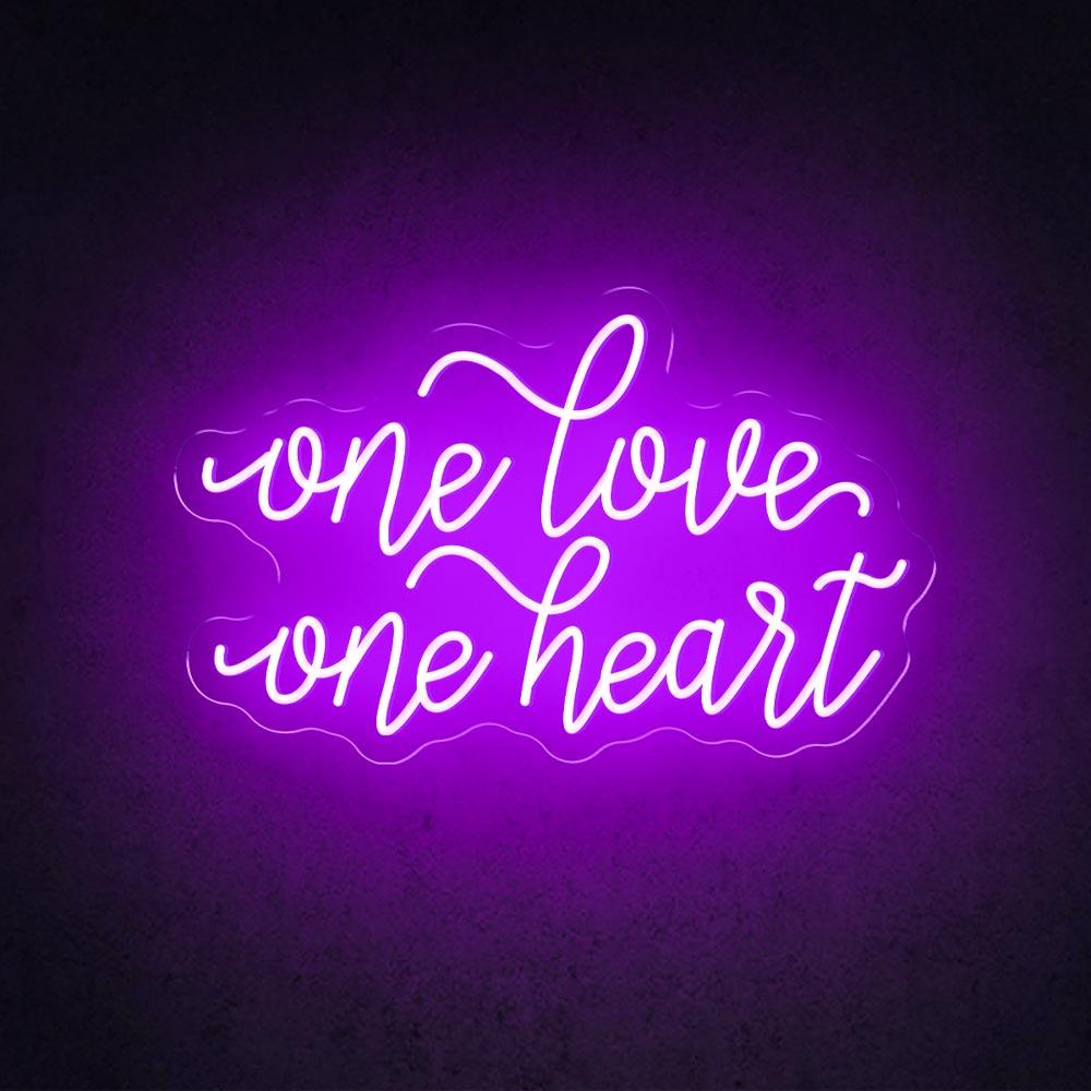 Loving One Sign One Love One Heart | Wedding Neon Sign | HDJSign