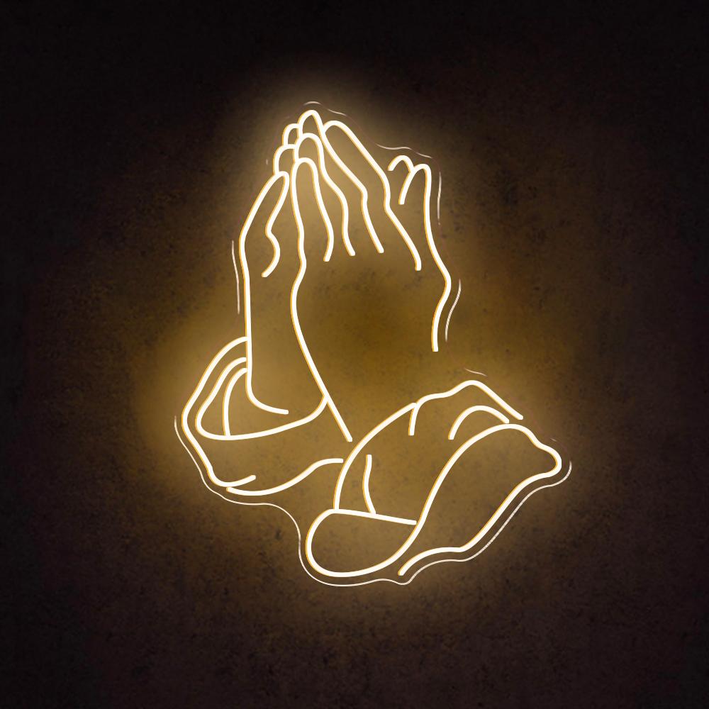 HDJSign - Praying Gesture Abstract Neon Sign HDJ Sign