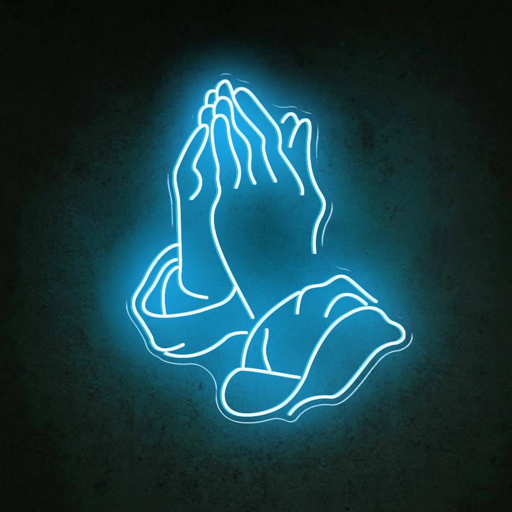 HDJSign - Praying Gesture Abstract Neon Sign HDJ Sign