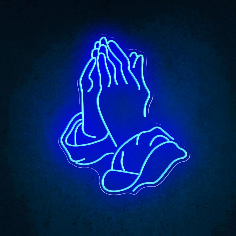 HDJSign - Praying Gesture Abstract Neon Sign HDJ Sign