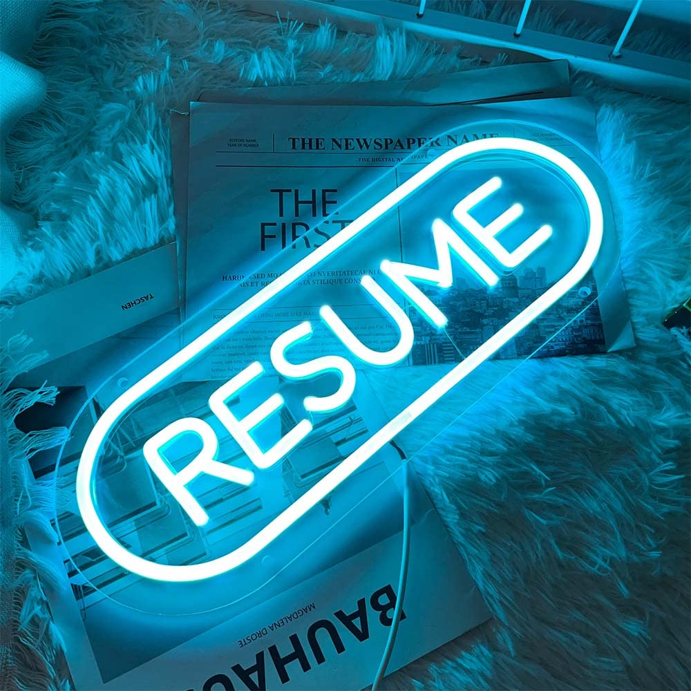 HDJSign Small Resume USB Neon - HDJSign Small Resume USB Neon Sign HDJ Sign 5626 1200x1200 